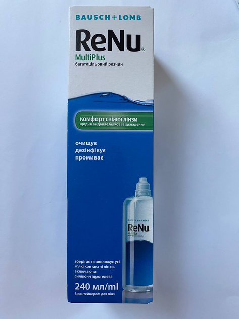 Раствор для контактных линз ReNu 240 мл Bausch & Lomb - Фото 1 Раствор для контактных линз ReNu 240 мл Bausch & Lomb - изображение 1