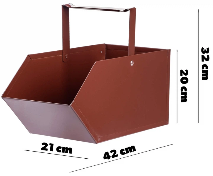 Stalowy pojemnik na węgiel i popiół Kadax Altikon Brązowy (5903699424940) - obraz 6