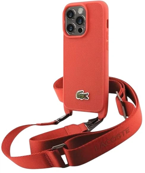 Панель Lacoste для iPhone 14 Pro Iconic Petit Pique Crossbody Red (LCHCP14LSPVCR) - зображення 2