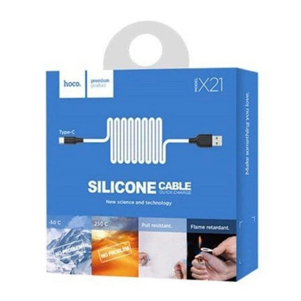 USB кабель Hoco X21 Plus, Type-C, 1.0 м., Чорний - 201883 - Фото 2 USB кабель Hoco X21 Plus, Type-C, 1.0 м., Чорний - 201883 - зображення 2