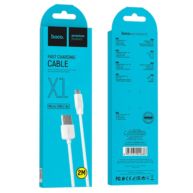 USB кабель Hoco X1 Rapid, Type-C, 1.0 м., Белый - 174008 - Фото 3 USB кабель Hoco X1 Rapid, Type-C, 1.0 м., Белый - 174008 - изображение 3