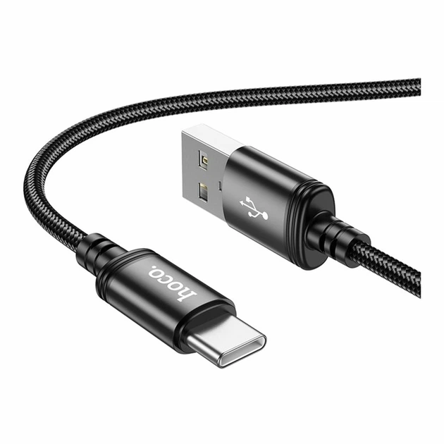 Зарядний кабель Hoco X89 Wind Type-C 3A 2m Black - зображення 3