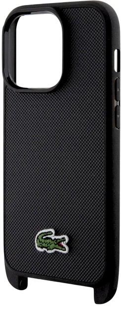 Etui Lacoste do iPhone 15 Pro Iconic Petit Pique Crossbody Black (LCHCP15LSPVCK) - obraz 4