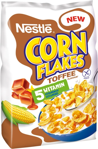 Готовый сухой завтрак Nestle Corn Flakes со вкусом тофи с витаминами 400 г (5900020048585) - Фото 1 Готовый сухой завтрак Nestle Corn Flakes со вкусом тофи с витаминами 400 г (5900020048585) - изображение 1