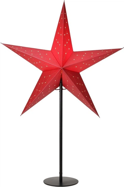 Lampka gwiazda Vilde stołowa papierowa 45 x 13 x 70 cm Czerwono-czarna (8720573740357) - obraz 2