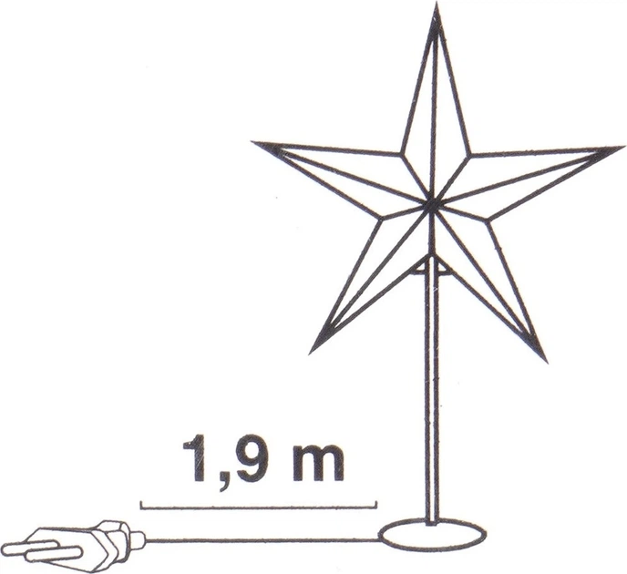 Lampka gwiazda Vilde stołowa papierowa 45 x 13 x 70 cm Czerwono-czarna (8720573740357) - obraz 5