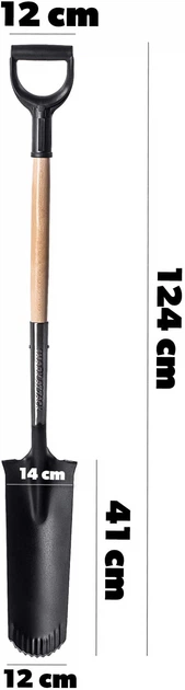 Лопата дренажна Kadax Auce 124 x 12 см Чорна (K8991) - зображення 2
