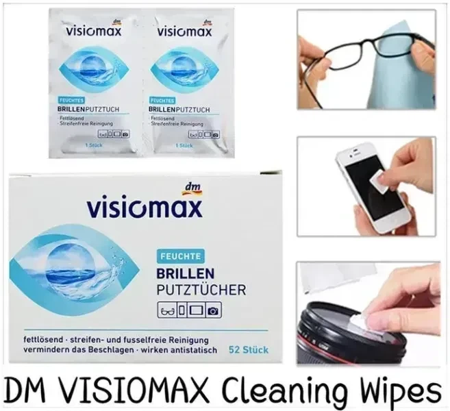 Вологі серветки для очищення окулярів та екранів гаджетів Visiomax, 52 шт - Фото 2 Вологі серветки для очищення окулярів та екранів гаджетів Visiomax, 52 шт - изображение 2