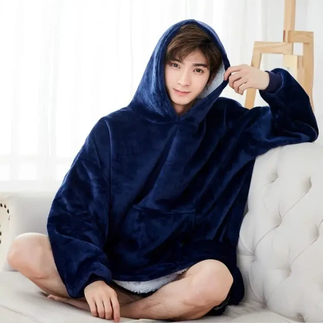 Плюшевое одеяло с капюшоном Huggle Hoodie универсальный размер - Фото 8 Плюшевое одеяло с капюшоном Huggle Hoodie универсальный размер - изображение 8