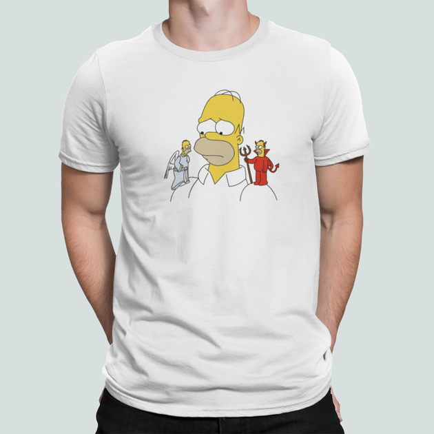Мужская футболка Stedman с принтом Homer Simpson Гомер Симпсон размышления Белый XXL - Фото 1 Мужская футболка Stedman с принтом Homer Simpson Гомер Симпсон размышления Белый XXL - изображение 1