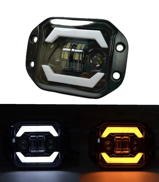 Світлодіодна фара StarLight HP-GZD-265-05 ближня/дальня DRL + поворот універсальна прямокутна 12/24V - зображення 3