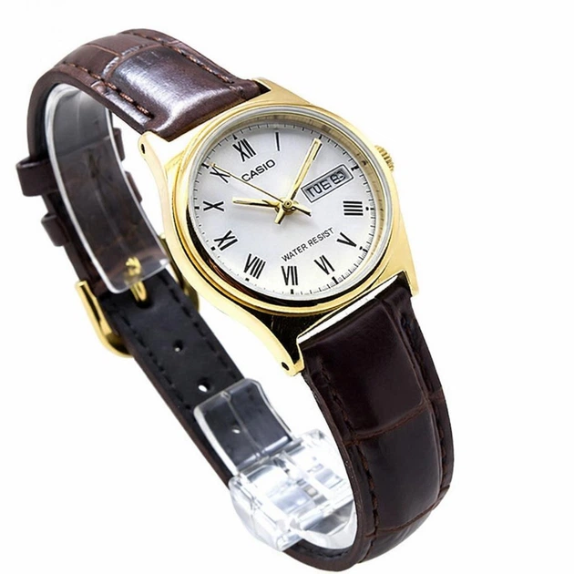 Женские наручные часы Casio LTP-V006GL-7B, кварцевые, кожаный ремешок, водозащита 30 м - изображение 5