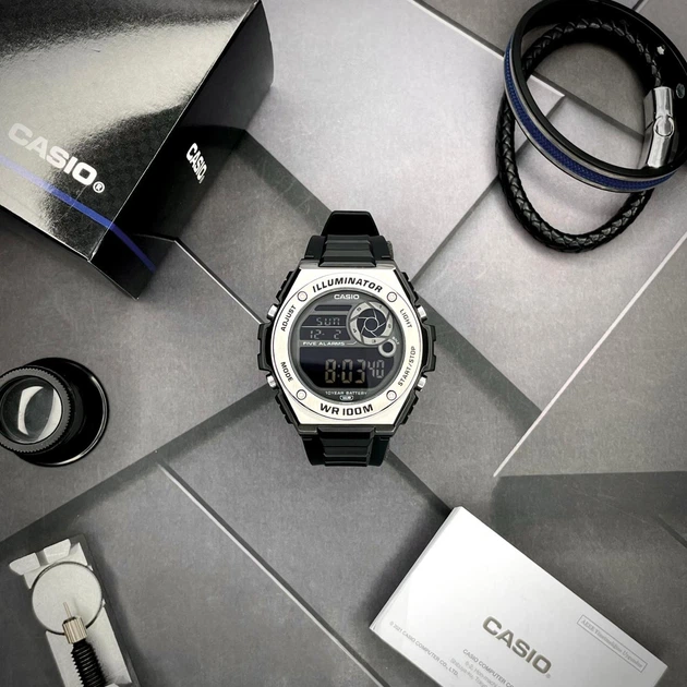 Чоловічий годинник Casio MWD-100H-1B з підсвічуванням - изображение 9