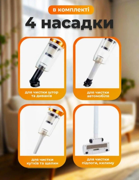 Автомобильный беспроводной пылесос Wireless Vacuum Cleaner type C - изображение 8