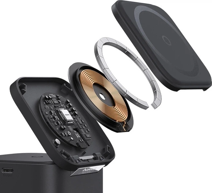Беспроводное зарядное устройство 2 в 1 Baseus BS-W531 MagSafe / Qi USB-C 20 Вт Black (6932172647308) - изображение 6