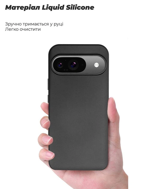 Чохол AeronCase+ для Google Pixel 9 з мікрофіброю | Тонкий, захисний, чорний - Фото 4 Чохол AeronCase+ для Google Pixel 9 з мікрофіброю | Тонкий, захисний, чорний - изображение 4