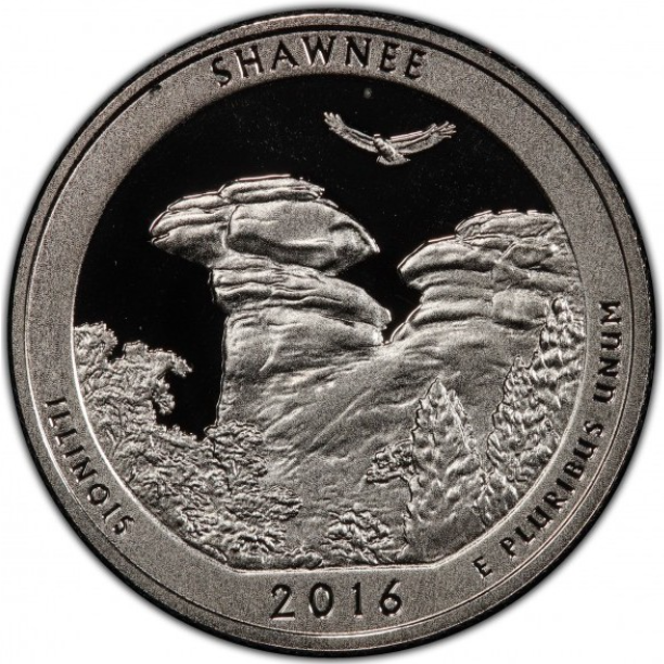 Монета 25 центів (квотер) США 2016 D UNC "Національний ліс Шоні". Shawnee National Forest (quarter) - изображение 2