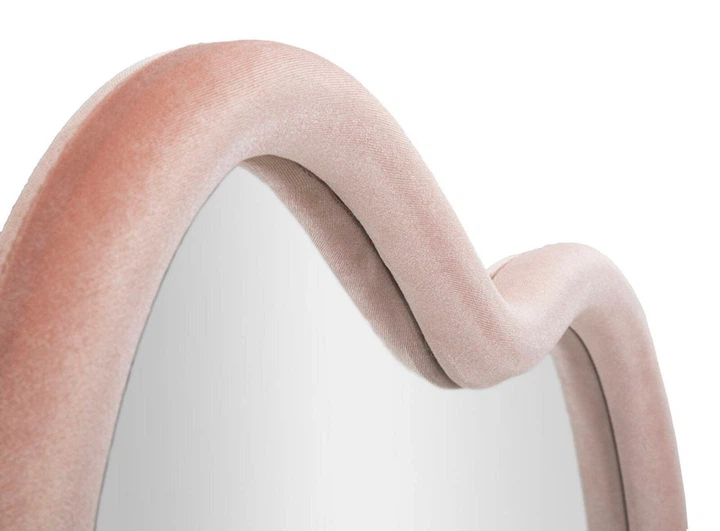 Lustro wiszące Mauro Ferretti 90413 chmurka w welurowej ramie 90 x 60 cm Różowe (8024609369773) - obraz 2