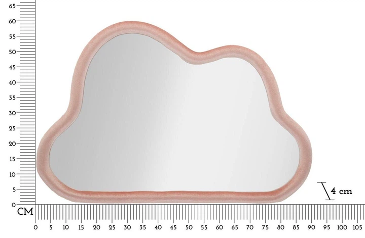 Lustro wiszące Mauro Ferretti 90413 chmurka w welurowej ramie 90 x 60 cm Różowe (8024609369773) - obraz 4