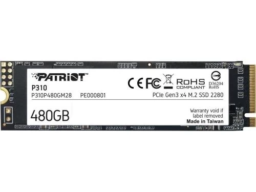 Твердотельный накопитель SSD 480Gb, Patriot P310, PCI-E 3.0 x4, M.2 (P310P480GM28) - Фото 1 Твердотельный накопитель SSD 480Gb, Patriot P310, PCI-E 3.0 x4, M.2 (P310P480GM28) - изображение 1
