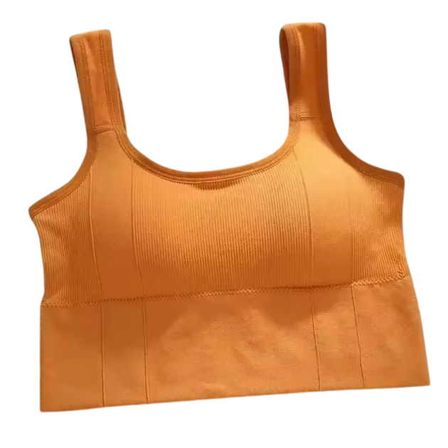 Женский спортивный бюстгальтер Push Up для йоги и фитнеса one size 60-90 orange - Фото 1 Женский спортивный бюстгальтер Push Up для йоги и фитнеса one size 60-90 orange - изображение 1