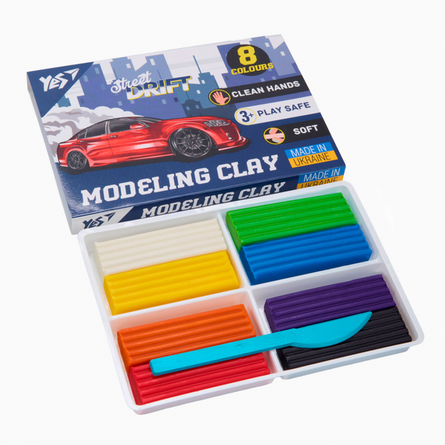 Пластилин Yes Drift King 8 цветов 160 г - изображение 2