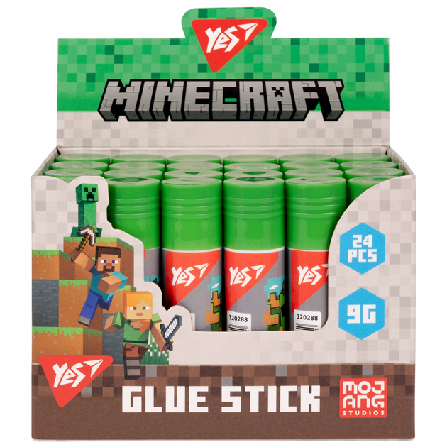 Клей-карандаш Minecraft ПВА, PVA Yes Майнкрафт 9г 320288 круглая форма - Фото 2 Клей-карандаш Minecraft ПВА, PVA Yes Майнкрафт 9г 320288 круглая форма - изображение 2