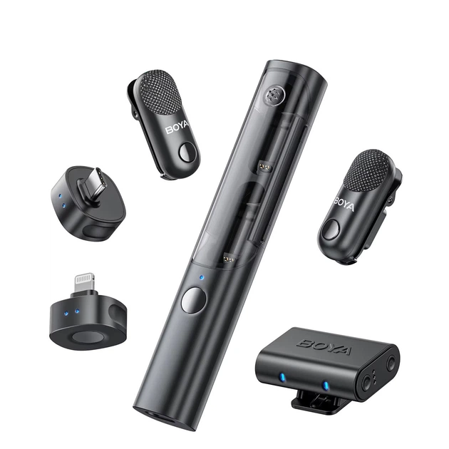 Микрофон 4в1 петличный накамерный настольный ручной Type-C Lightning Boya Magic 02 - Фото 1 Микрофон 4в1 петличный накамерный настольный ручной Type-C Lightning Boya Magic 02 - изображение 1