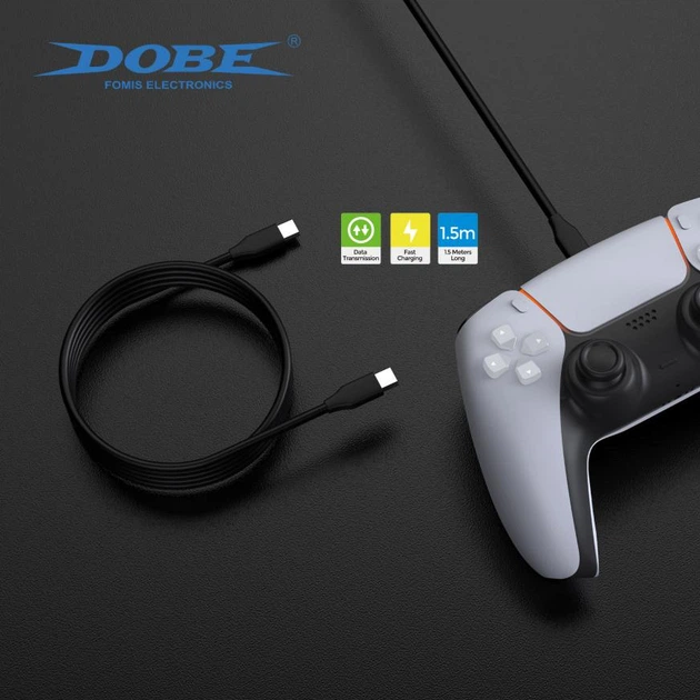 Зарядний кабель DOBE TP5-35102 (1.5М) Type-C - Type-C для Sony DualSense PS5 / Xbox Series / Nintendo Switch - зображення 2