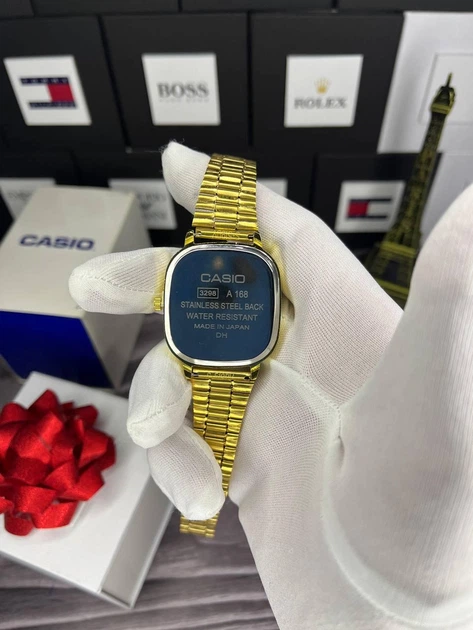 Чоловічий годинник Casio A-168 золотистий-білий - зображення 5