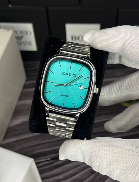 Мужские часы Casio A-168 серый-тифани - изображение 4
