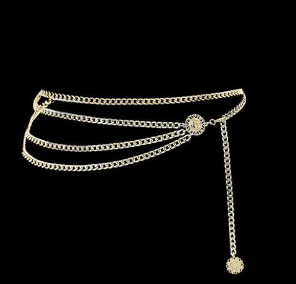 Пояс цепочка Fashion Jewerly трехслойны, украшения на талию для одежды платья в стиле old money, золотистый (SVS) - изображение 5