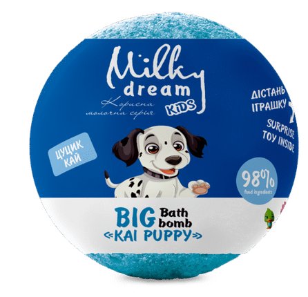 Бомба для ванн Milky Dream kids “Цуцик Кай” 190 г з сюрпризом - Фото 1 Бомба для ванн Milky Dream kids “Цуцик Кай” 190 г з сюрпризом - изображение 1