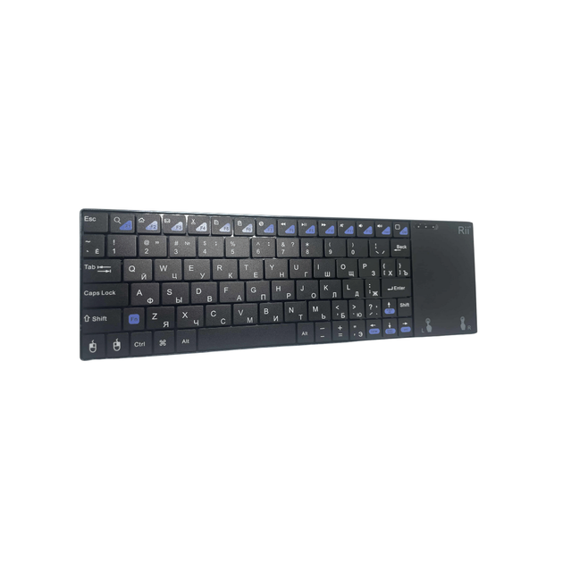 Rii Mini K12 Plus 2.4G Бездротова повітряна клавіатура з сенсорною панеллю та мишею (RT-MWK12+ RU) - Фото 1 Rii Mini K12 Plus 2.4G Бездротова повітряна клавіатура з сенсорною панеллю та мишею (RT-MWK12+ RU) - изображение 1