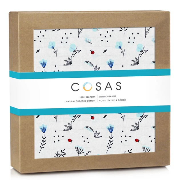 Пеленка Cosas BLUE WILDFLOWERS Муслин 75х75 см (4822052434246) - изображение 2