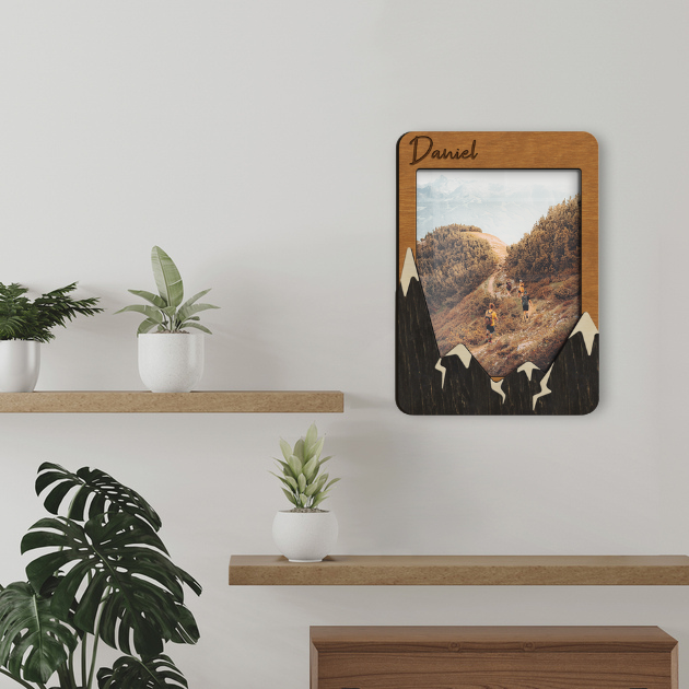 Фоторамка деревянная The Frame Depot Горные вершины вертикальное фото 13х18см под персонализацию 15х23см Светло-коричневый (mountain_5x7_vertical) - изображение 2