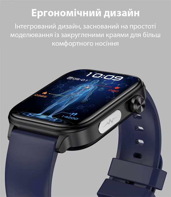 Жіночий смарт-годинник здоров'я Lemfo ET570 з тонометром, глюкометром, вимірюванням рівня кисню в крові та вимірюванням температури тіла та ЕКГ - зображення 8