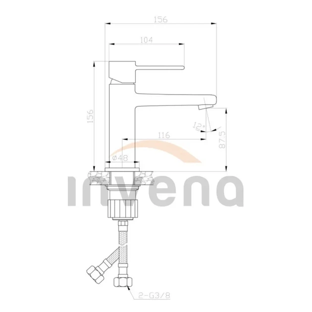 Смеситель для раковины золотой Invena Glamour bu-02-009 - изображение 2