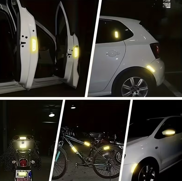 Набір світловідбивних наклейок високої видимості White (10 шт.) — Самоклеючі рефлекторні стікери для одягу, рюкзаків, велосипедів та авто, білі - изображение 3