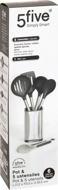 Akcesoria kuchenne 5five Simply Smart ze stojakiem ze stali nierdzewnej 5 szt (3560233012623) - obraz 2