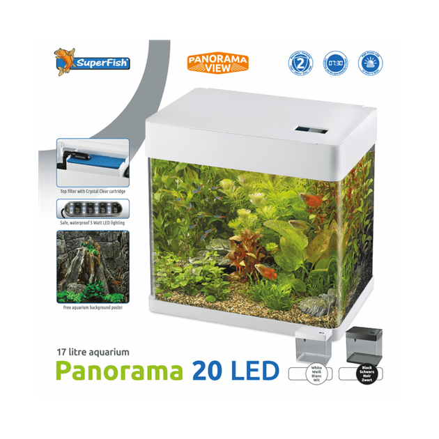 Акваріум скляний - Superfish Panorama 20 LED WHITE (A4052005) - Фото 2 Акваріум скляний - Superfish Panorama 20 LED WHITE (A4052005) - изображение 2