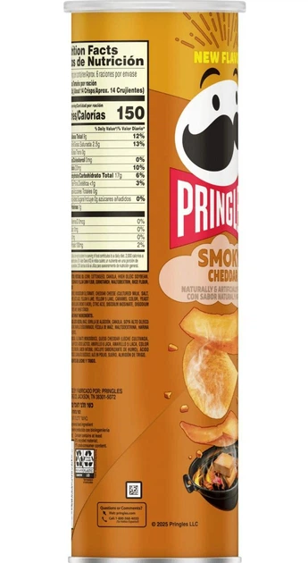 Чіпси Pringles Smoky Cheddar 156г - Фото 2 Чіпси Pringles Smoky Cheddar 156г - зображення 2