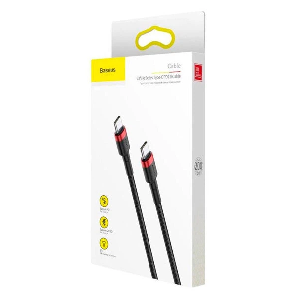 USB кабель Baseus CATKLF-H91 Cafule, Type-C, 2.0 м., Черный - 213971 - изображение 2