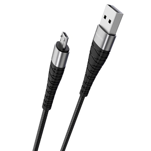 USB кабель Borofone BX32 Munificent, MicroUSB, 1.0 м., Чорний - 195050 - Фото 2 USB кабель Borofone BX32 Munificent, MicroUSB, 1.0 м., Чорний - 195050 - зображення 2