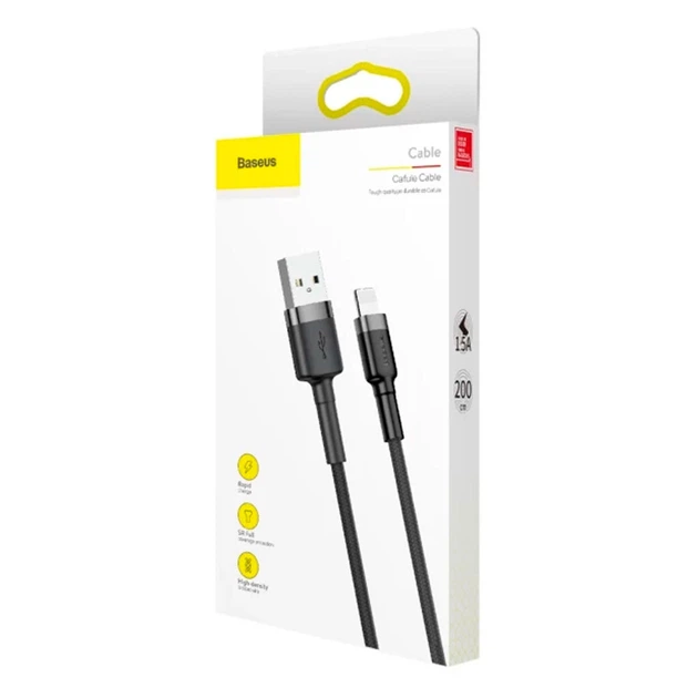 USB кабель Baseus CALKLF-CG1 Cafule Apple iPhone SE 2022 / iPhone 14 Pro Max / iPhone 14 Plus / iPhone 14 Pro / iPhone 14 / iPhone 13 Pro / iPhone 13 Mini / iPhone 13 / iPhone 13 Pro Max / iPhone 12 Mini / iPhone 12 Pro Max, Lightning, 2.0 м., - 299460 - Фото 9 USB кабель Baseus CALKLF-CG1 Cafule Apple iPhone SE 2022 / iPhone 14 Pro Max / iPhone 14 Plus / iPhone 14 Pro / iPhone 14 / iPhone 13 Pro / iPhone 13 Mini / iPhone 13 / iPhone 13 Pro Max / iPhone 12 Mini / iPhone 12 Pro Max, Lightning, 2.0 м., - 299460 - изображение 9