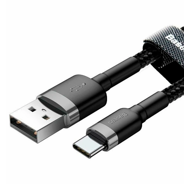 USB кабель Baseus CATKLF-BG1, Type-C, 1.0 м., Чорний - 201657 - зображення 3