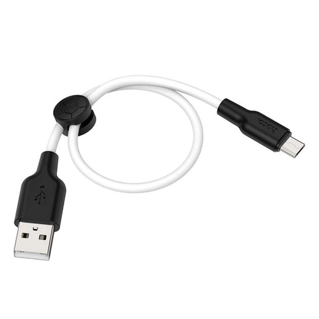 USB кабель Hoco X21 Plus Silicone, MicroUSB, 0.25 м., Черный - 191415 - изображение 2