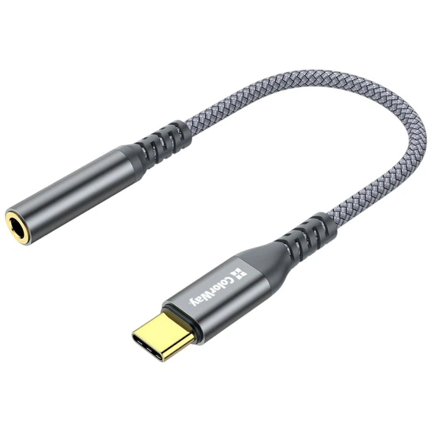 OTG адаптер ColorWay CW-AD-CJ, Type-C, 0.15 м., 3.5 мм., Серый - 643600 - Фото 1 OTG адаптер ColorWay CW-AD-CJ, Type-C, 0.15 м., 3.5 мм., Серый - 643600 - изображение 1