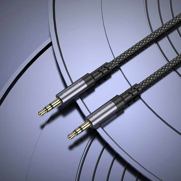 AUX кабель Borofone BL24 Graceful, 3,5 мм., 1.0 м., Сірий - 569895 - зображення 8