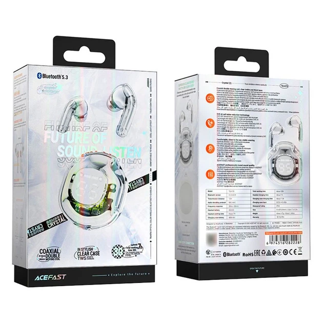 Bluetooth-гарнитура Acefast T8, Стерео, Голубой - 415979 - изображение 3